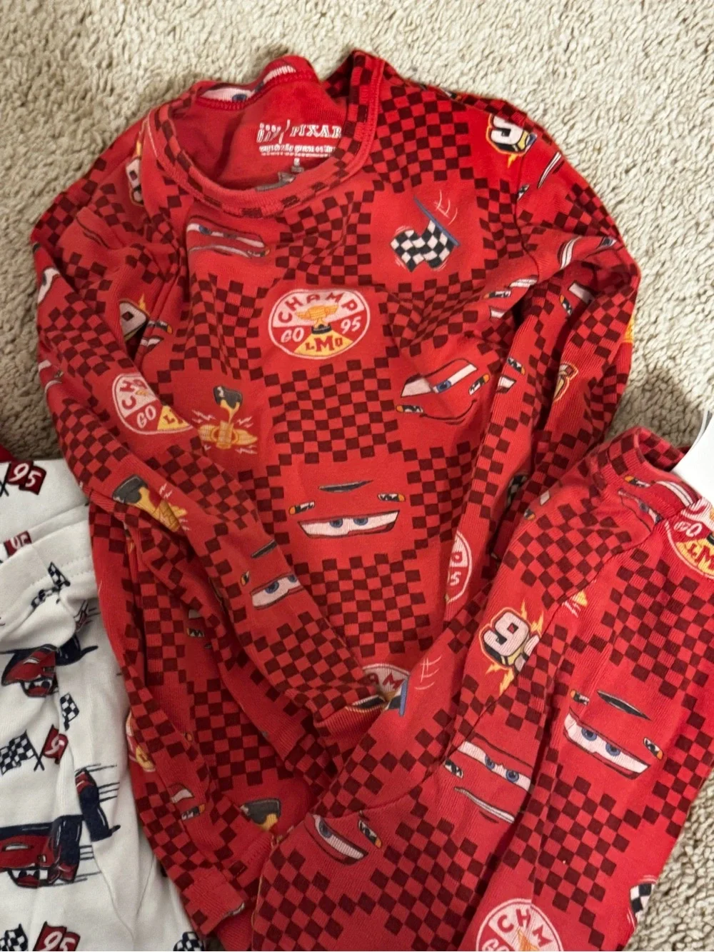 GAP Red Cars Pajama Sets with Lightning McQueen Prints